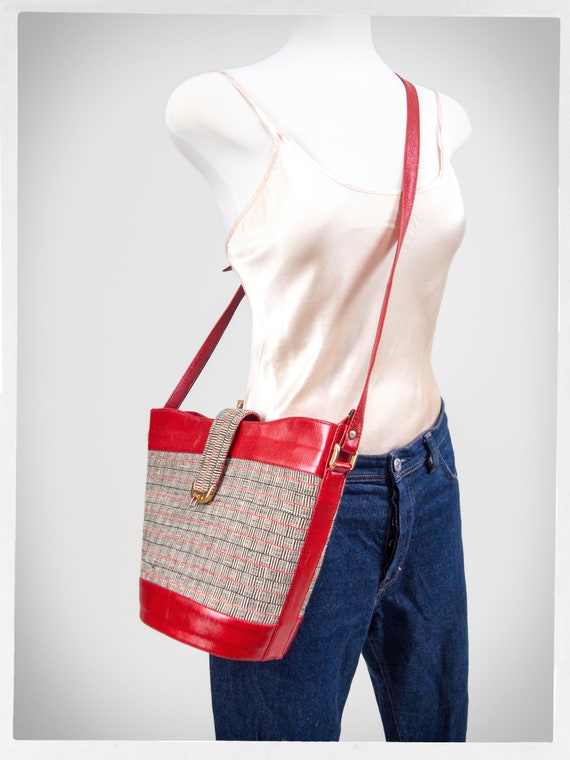 Retro 80s Bucket Purse, Vintage 80s Shoulder Bag, Gin… Gem