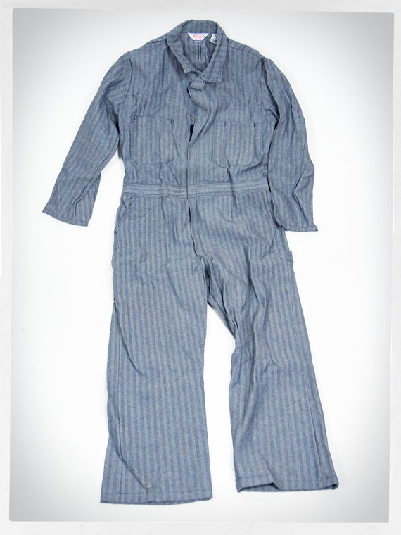 ヴィンテージ WALLS TEXAS ヘリンボーン　オーバーオール Walls Herringbone Coveralls — 80s-90s Deadstock Mechanic Uniform