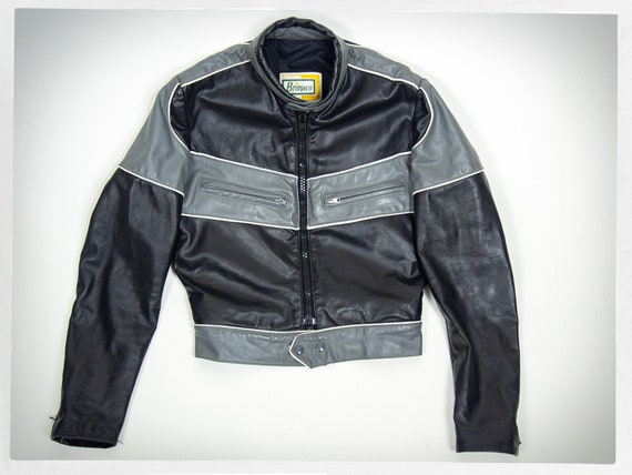 Retro 80s Motorcycle Jacket, 70s Leather Cafe Rac… - image 6