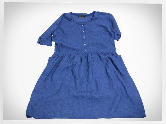 amish denim dress Indigo resin Mason Dress in Denim Shirting