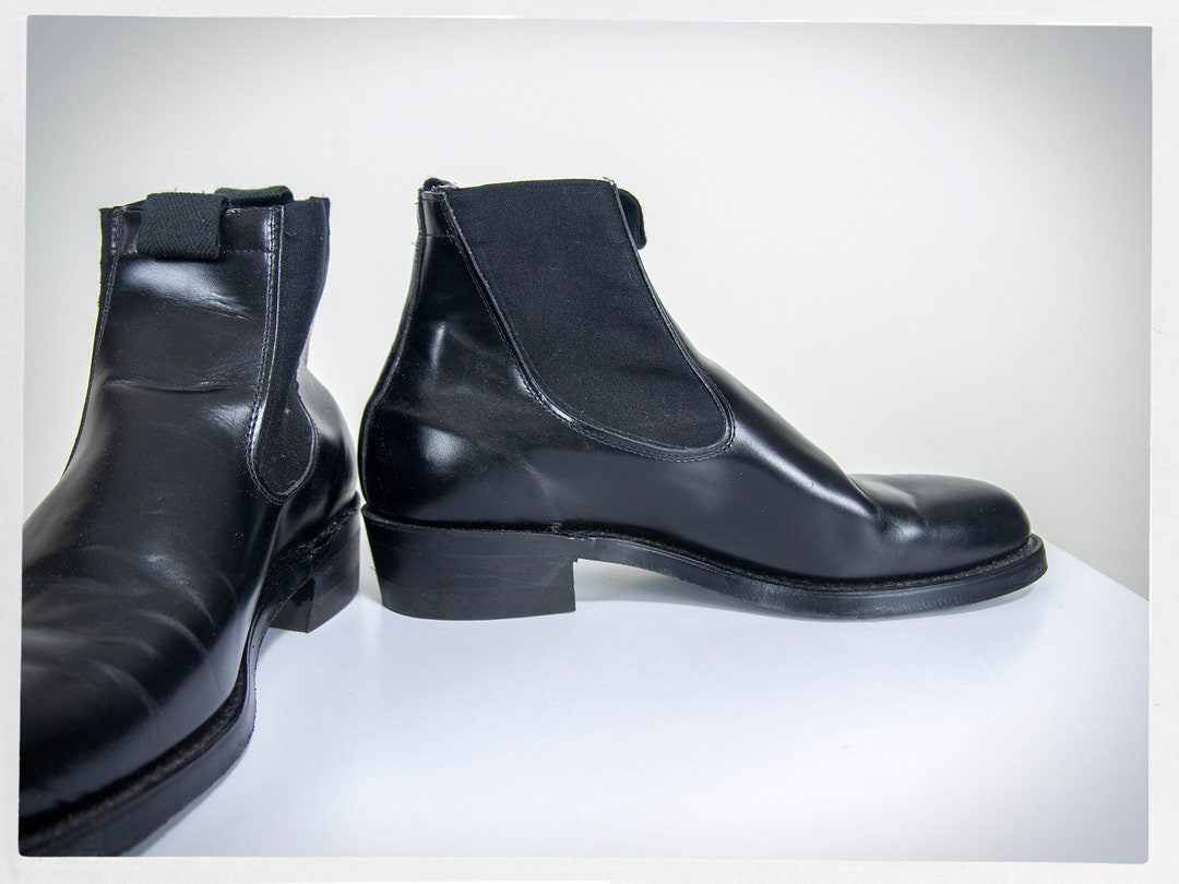 Vintage 80s Boots, Retro Engineer Boots, 70s Black Chore Boots