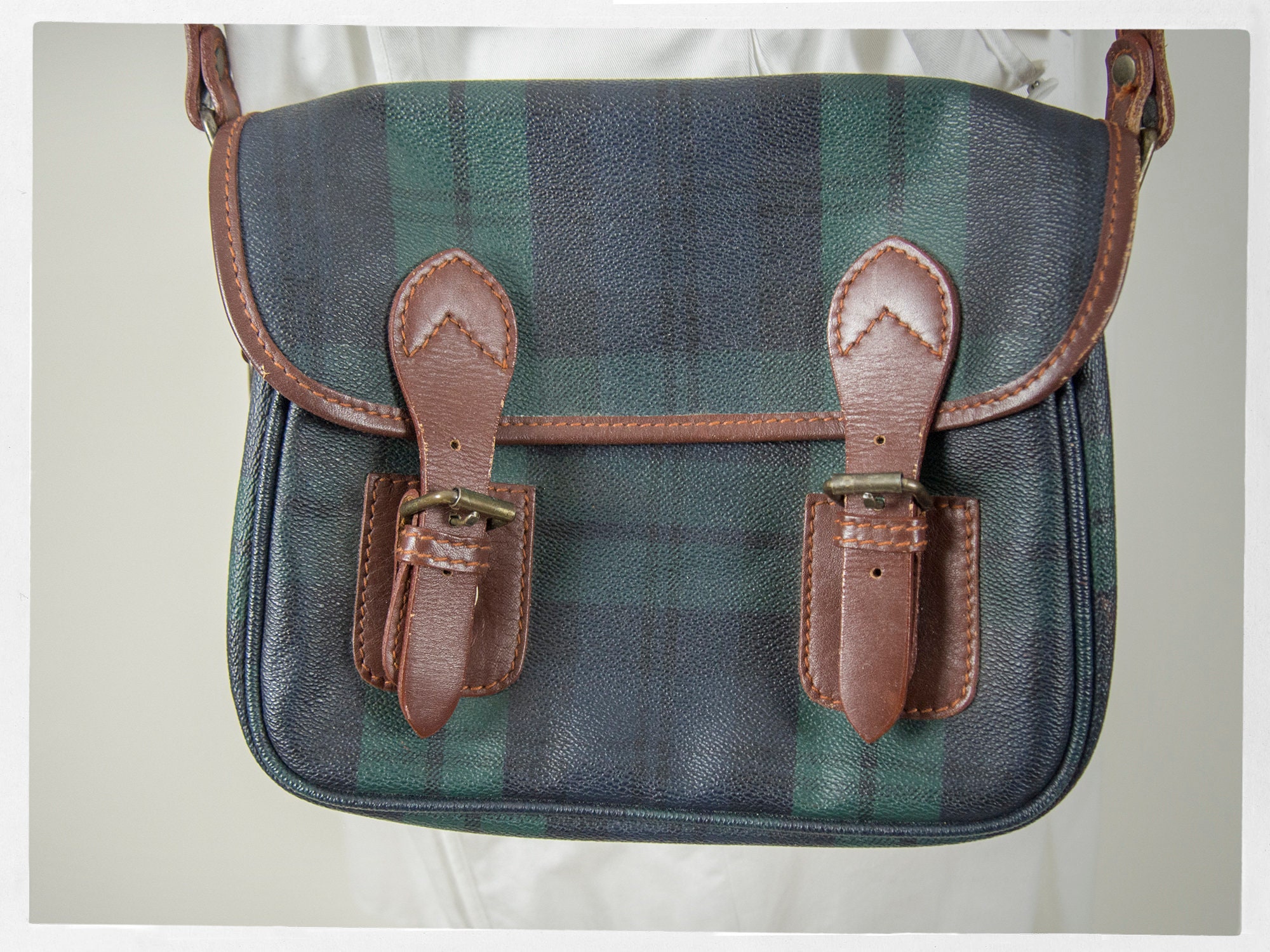 Vintage 80s Satchel, Retro 80s Ralph Lauren Polo Satchel, 80s Cross Body Bag, Retro Tartan Satchel, Vintage Purses, Retro Polo Bag, Boho Bag