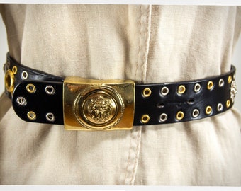 Vintage 90s Belt 90s VERSACE Belt Versace Versus Lion Belt - Etsy