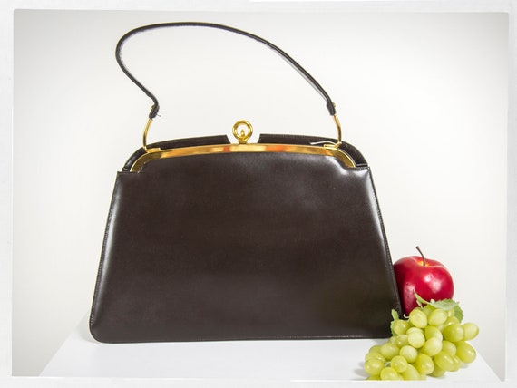 Vintage 60s Purse, 60s Vintage Handbag, 50s Leathe