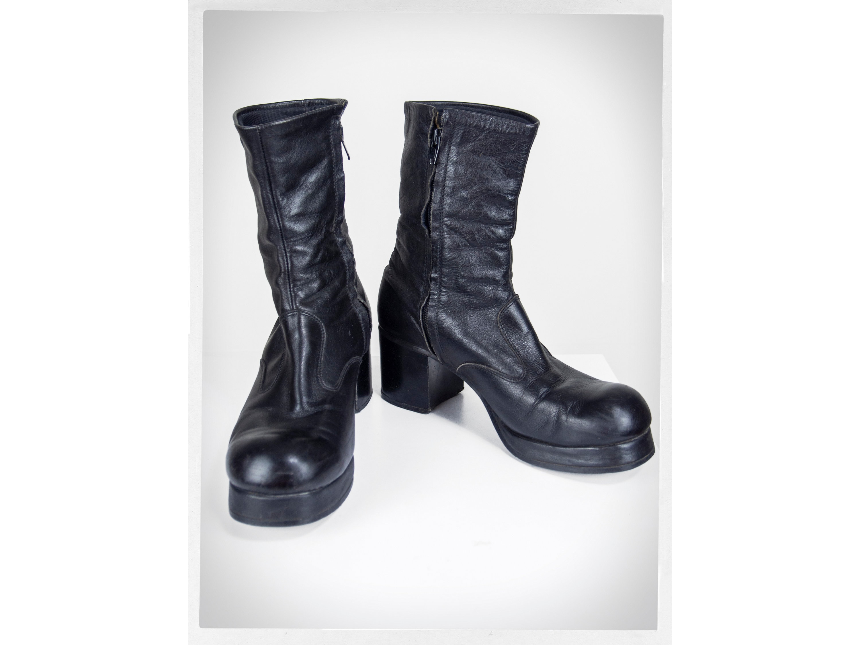 Vintage 80s Boots 80s Platform Boots 70s Black DISCO Boots Black Platform Boots Mens Vintage Fashion Vintage Fashion Rock and Roll Etsy UK