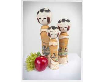 ARTE POPULAR JAPONÉS VEGETARIANO, MUÑECAS KOKESHI RETRO, ESCULTURAS DE MADERA JAPONESA, ESCULTURAS JAPONESAS TALLADAS A MANO, MUÑECAS KOKESHI VEGETARIANAS DE CORTEZA DE ABEDUL