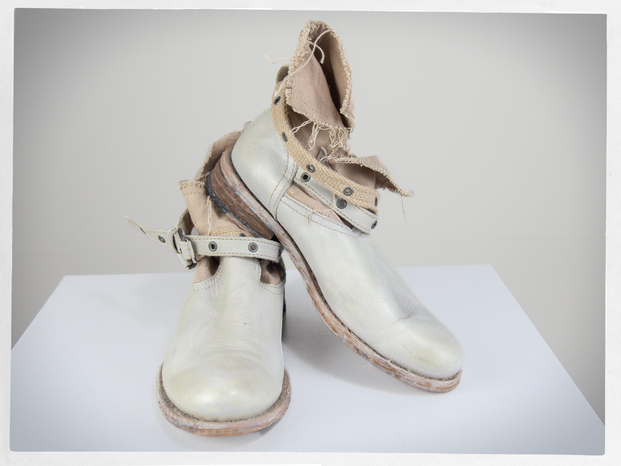 Bottines blanches clearance plates