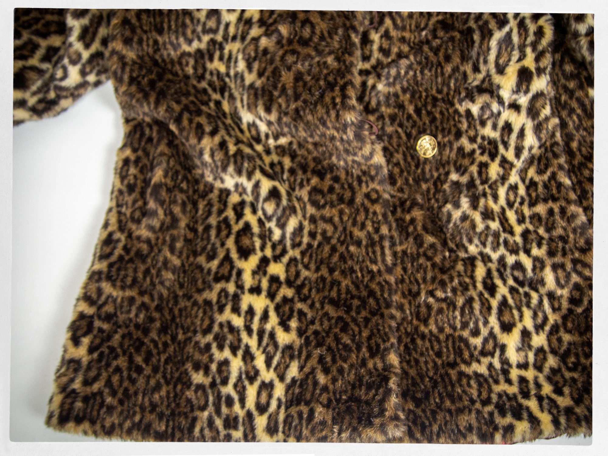 Retro 80s Leopard Coat, Faux Fur Coat, 70s Faux Fur Coat