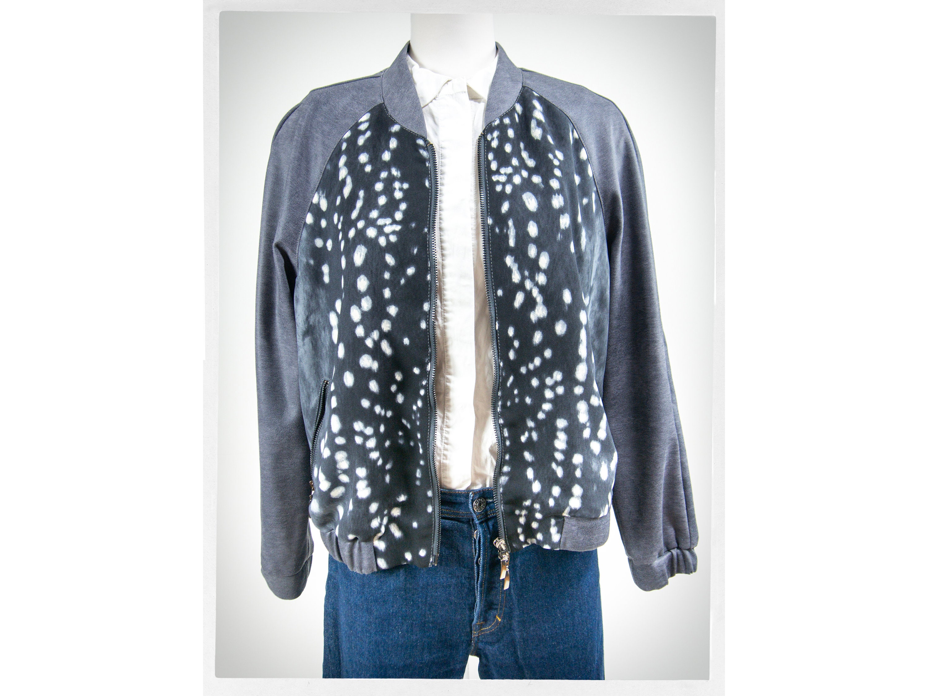 Polka dot shop bomber jacket