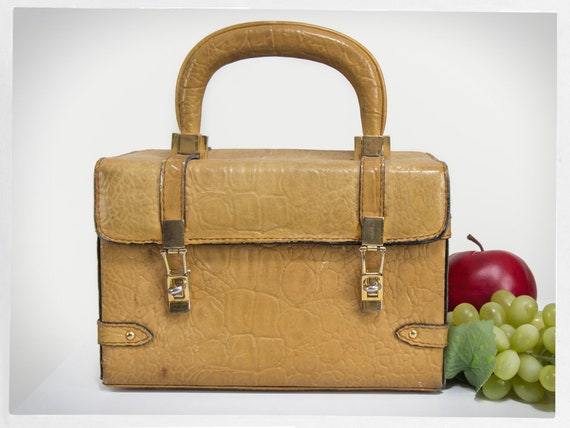 Vintage 50s Box Purse, Vintage Fashion, 60s Box Pu
