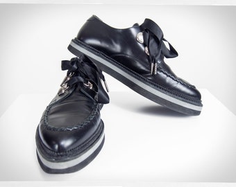 Retro Platform Shoes, Statement Shoes, ALEXANDER McQUEEN Platform Shoes, 90s Style Platform Shoe, Designer Shoes, Made in Italy, Tom Boy