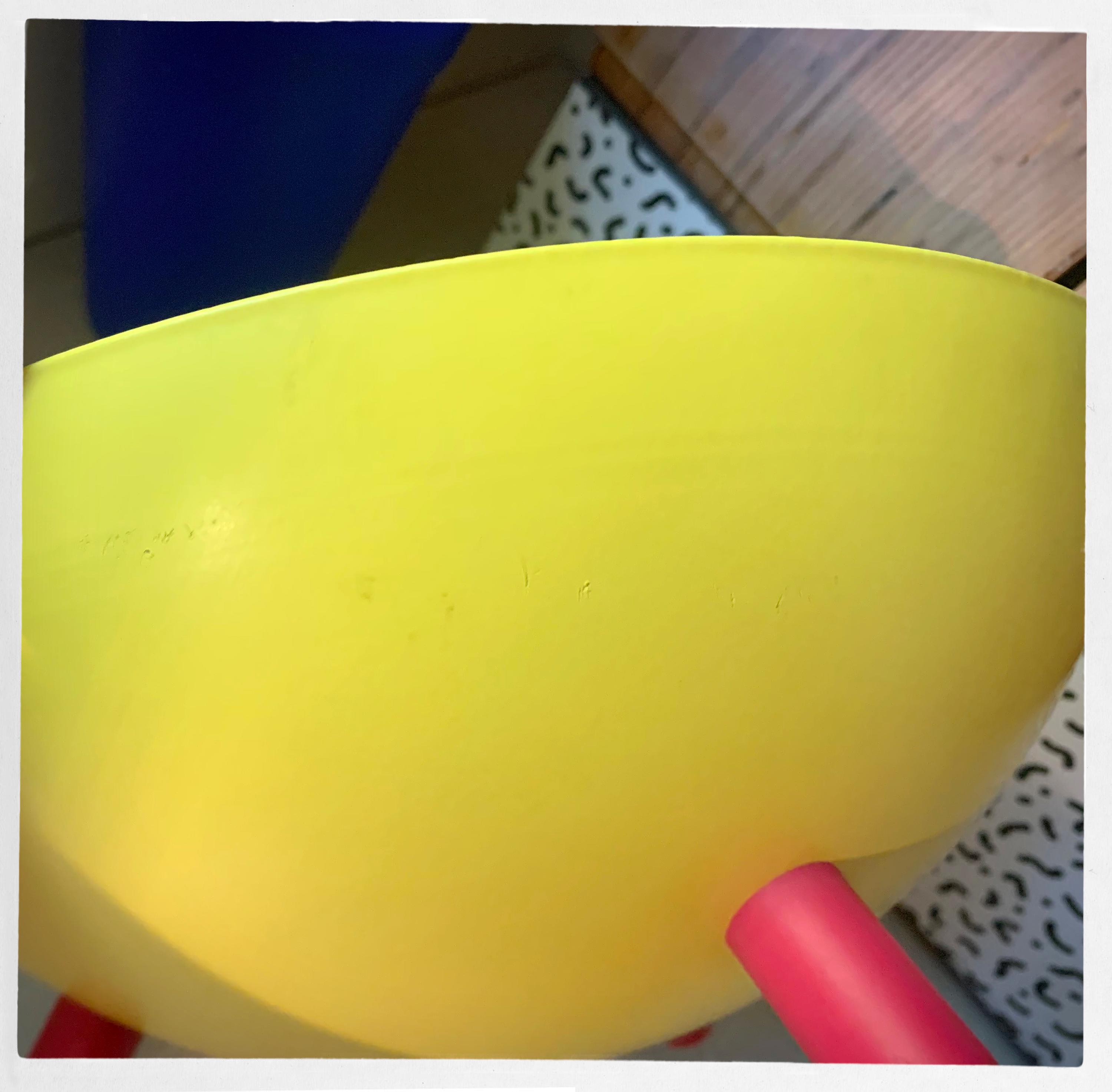 Ola Wihlborg IKEA Fruit Bowl — 90s Yellow Postmodern, Red Feet
