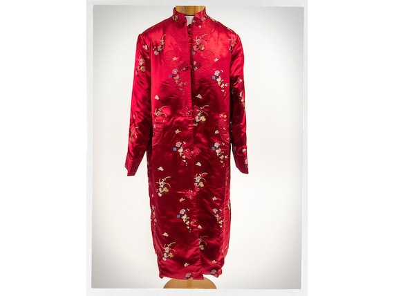 Vintage 70s Robe, Vintage Satin Robe, Asian Dressi