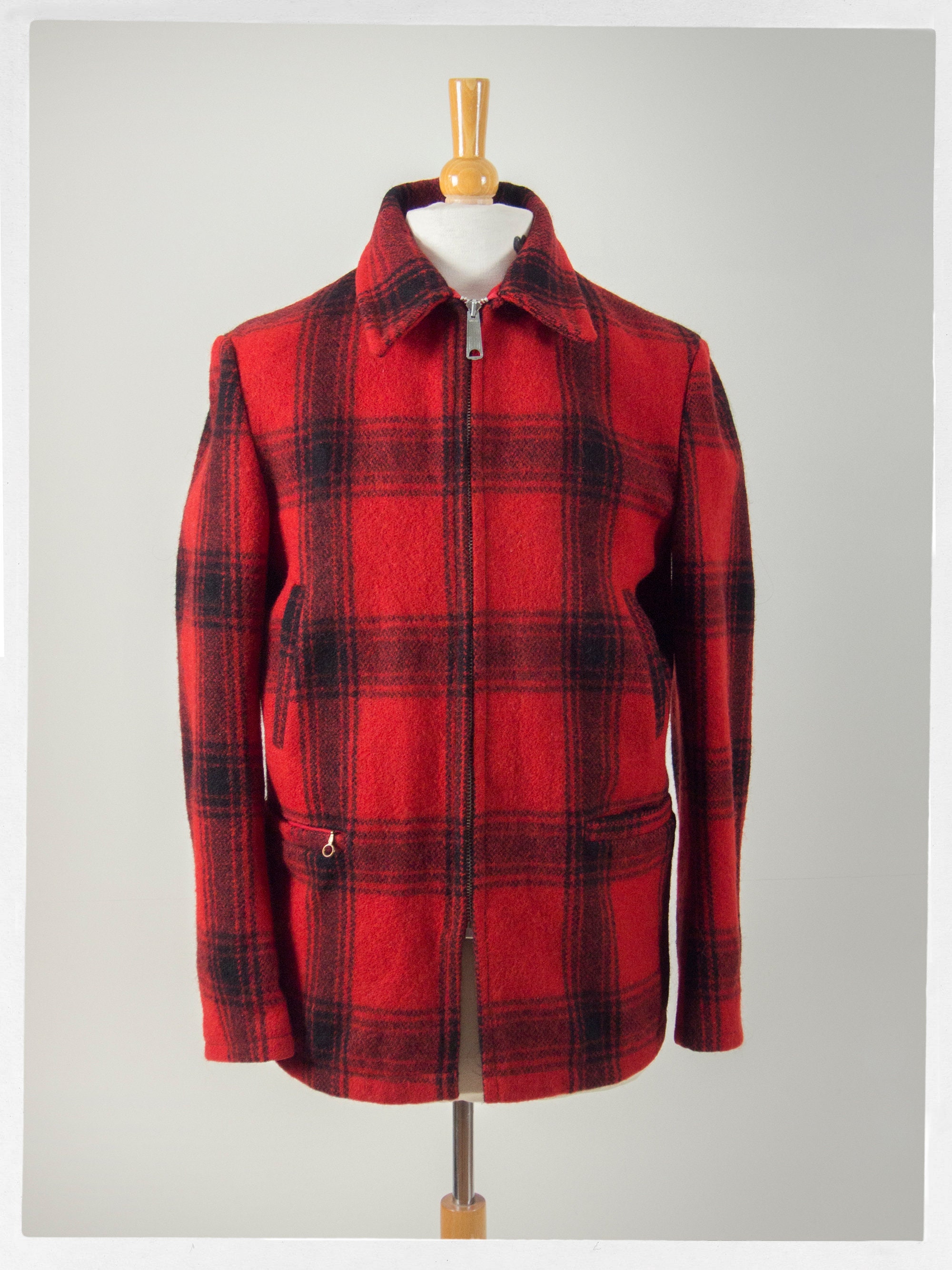 Retro 50s Hunting Coat, Retro Hunting Jacket, 50s Plaid Chore