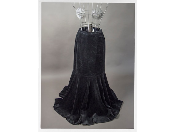 Vintage 80s Velvet Skirt, "Holt Renfrew" Skirt, Ve