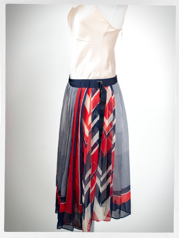 Deconstructed Skirt, SACAI Skirt, Designer Skirt, Pleated Wrap
