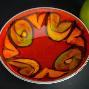 Plat en céramique vintage des années 60, bol en poterie Poole des années 70, bol en céramique Mary Albon, bol abstrait POOLE des années 70, décor Mid-Century, décor britannique moderne