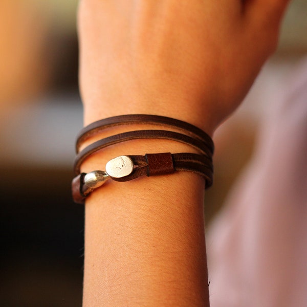 Damen minimalistisches Lederarmband, originelles Design für Damen