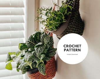 Patroon gehaakte plantenhanger, bohomand (digitale pdf-download)