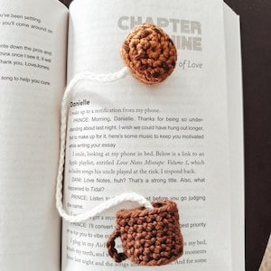 Crochet Milk and Cookie Bookmark - Handmade Food-Themed Gift for Book Lovers