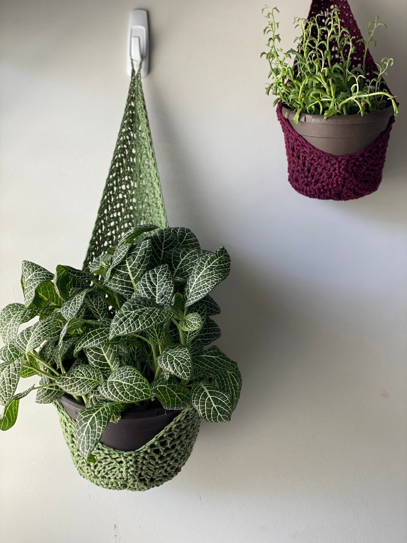 Crochet Hanging Basket Pattern, Crochet Pattern, DIY pattern, Boho Plant Hanger Pattern, PDF Digital Download, Plant Holder image 2