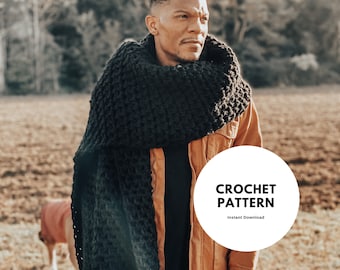 Crochet Pattern the Lenny Kravitz Scarf-hand Crochet - Mens' Gift