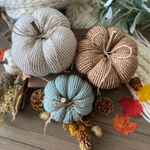 Fall pumpkins, Fall Decor, Handmade stuffed pumpkins, Thanksgiving Decor, Fall colored pumpkins, Handmade Yarn Pumpkin, Tabletop Decor