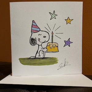 Dog Birthday Cake Card | Hand-Drawn Party Celebration