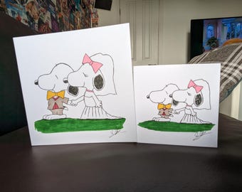 Dog Wedding Card | Original Hand-Drawn Fully Customisable Love & Marriage Greeting