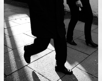 Walking, street photography, Black and White, Fine Art Photography Print Art Home Wall Decor Wedding Gift Ideas Christmas Gift
