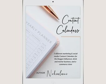 Digital Content Calendar Template | Social Media + Email + Blog Planner | Marketing Strategy Organizer | Instant Download