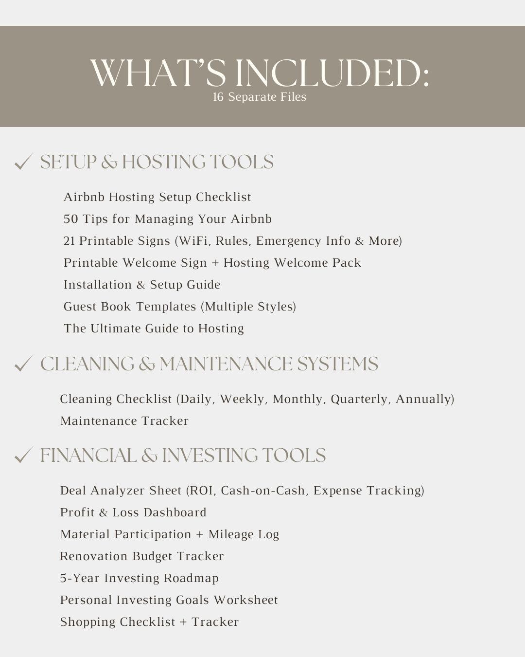 Ultimate Airbnb Hosting/STR Investing Bundle | 20+ Templates for Setup,  Management, Guest Experience, Deal Analysis & Tax Tracking