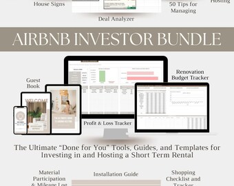 Ultimate Airbnb Hosting/STR Investing Bundle | 20+ Templates for Setup, Management, Guest Experience, Deal Analysis & Tax Tracking