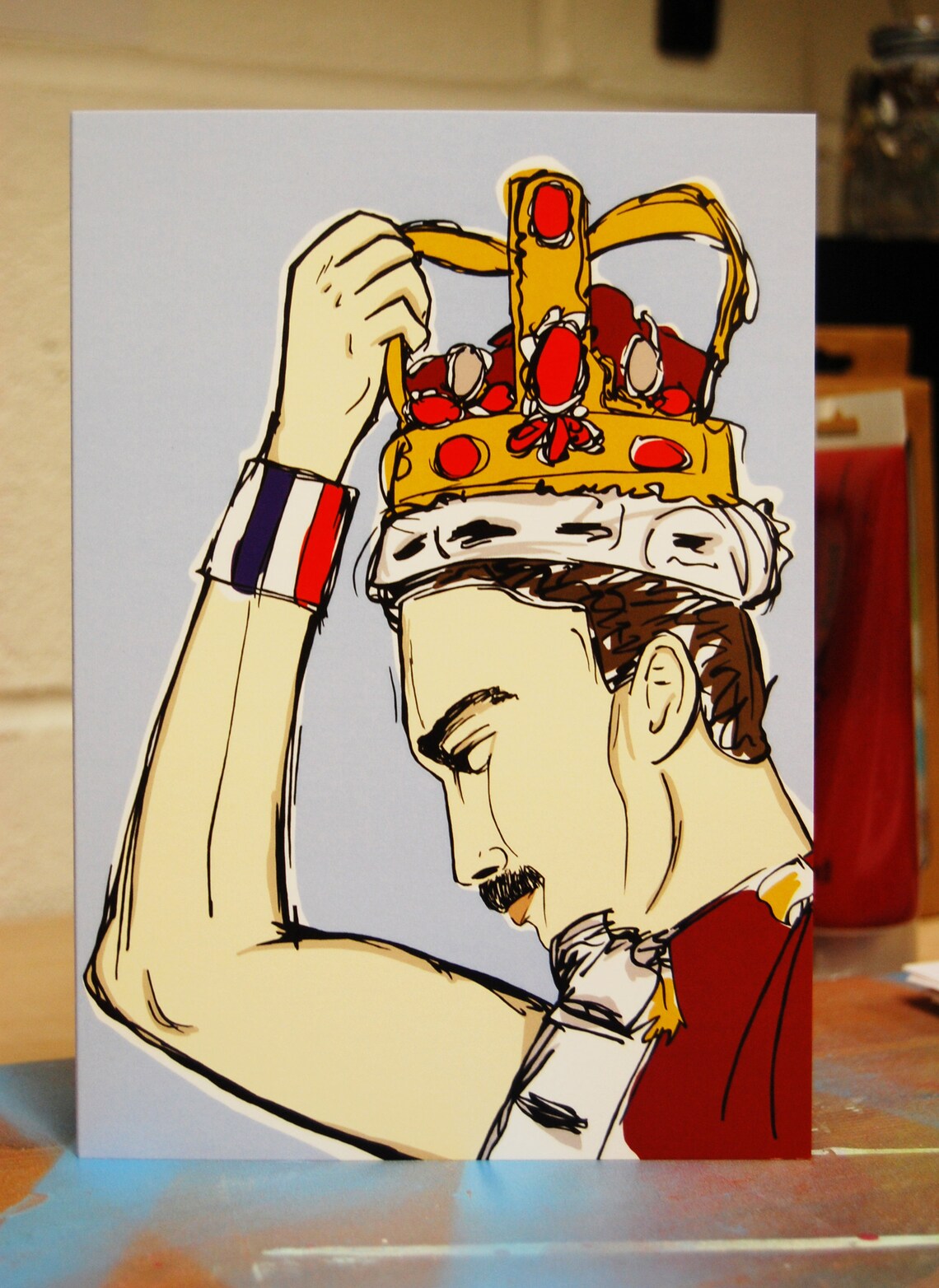 Freddie Mercury Card Queen Freddie Mercury With Crown A5 | Etsy