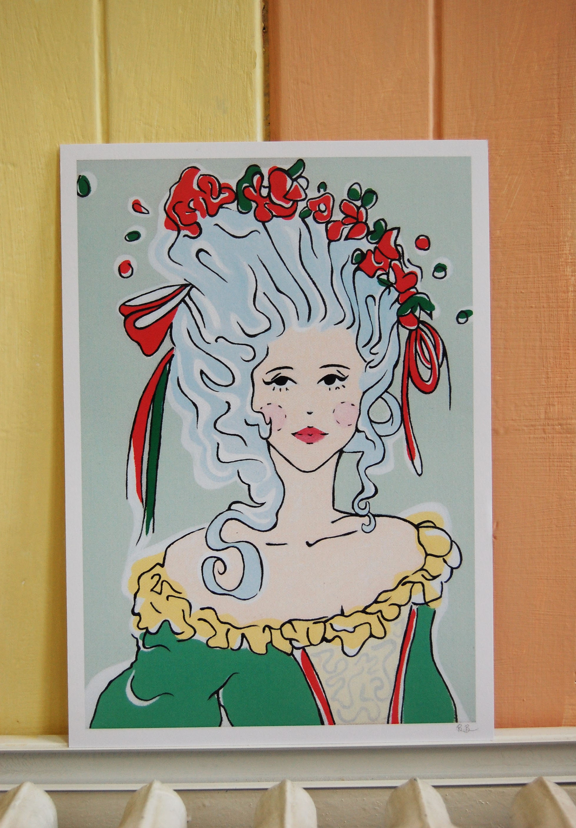 Marie Antoinette Print, A4 Art Print Featuring 18th Century Lady, Blue ...