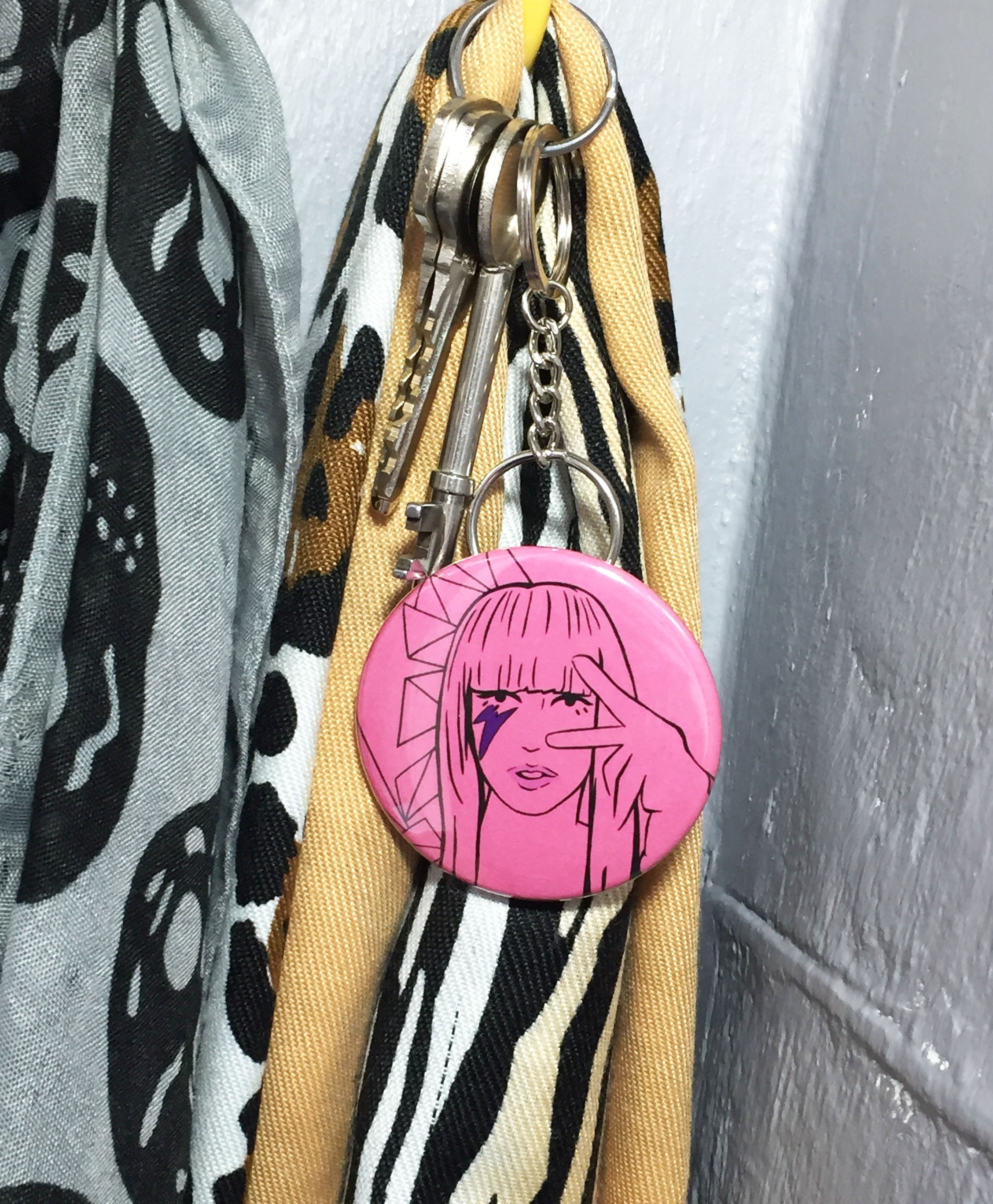 Lady Gaga Keychain in Pink Bottle Opener Keyring Lady Gaga Etsy