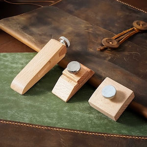 Leather Burnisher Sandpaper Holder for leather working , Leathercraft Sanding Block , Leather Edge Burnisher GJPBDMK