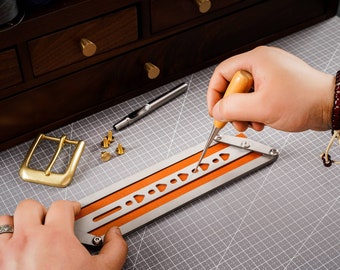 Leather Belt Holes Positioning Ruler , leather belt making tools , belt making supplies GJDKC