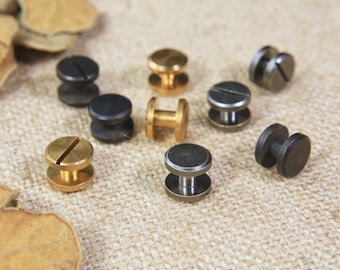 10 Sets 3mm 4mm 5mm Solid brass Chicago screws rivets for leather, matte black silver chicago bolt belt screws binding screws H08-CSXS