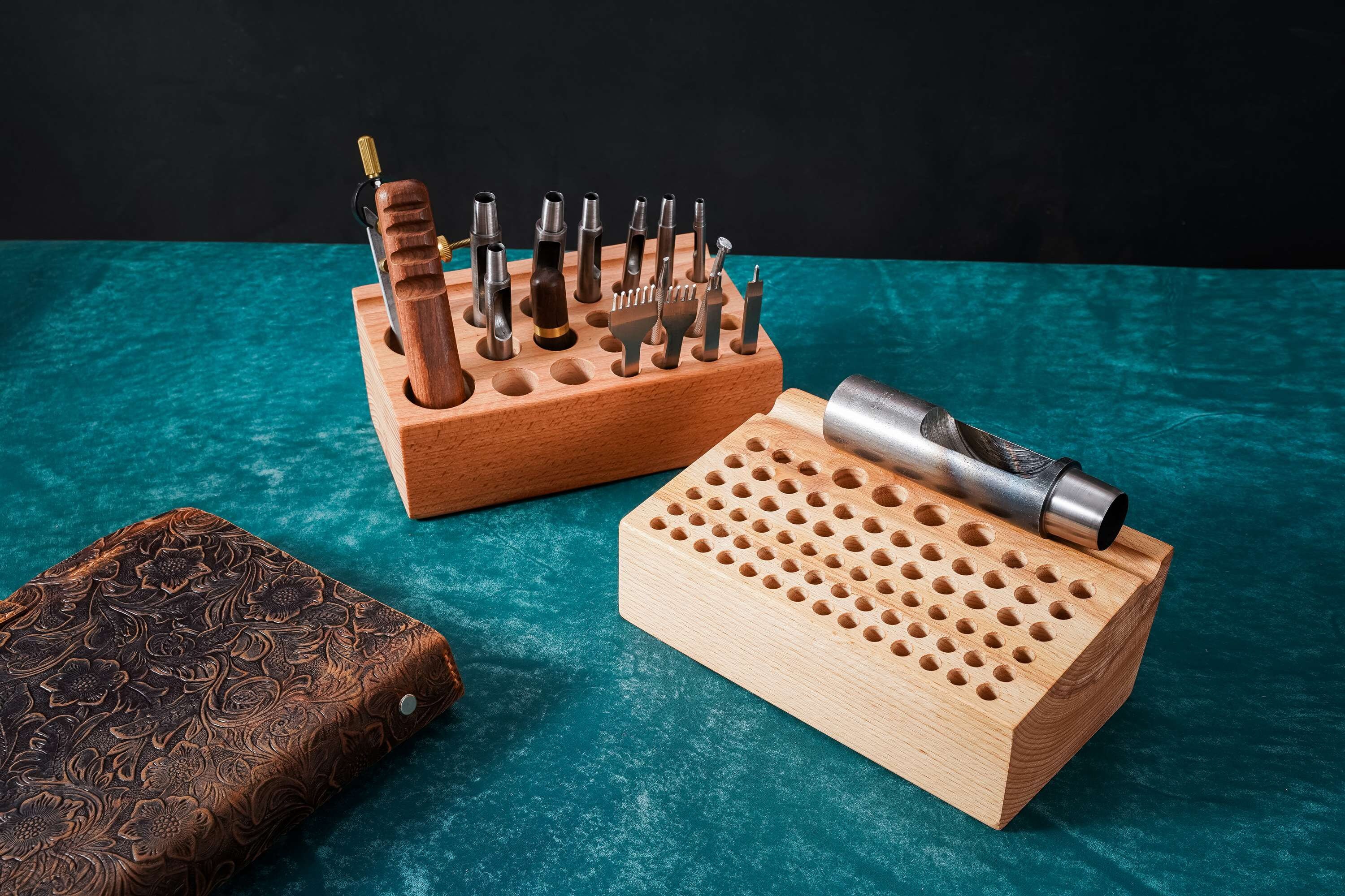 Quality Wood Tool Holder Organizer for Leathercraft , Leather Tool Hold Organizer ,leather Stamp