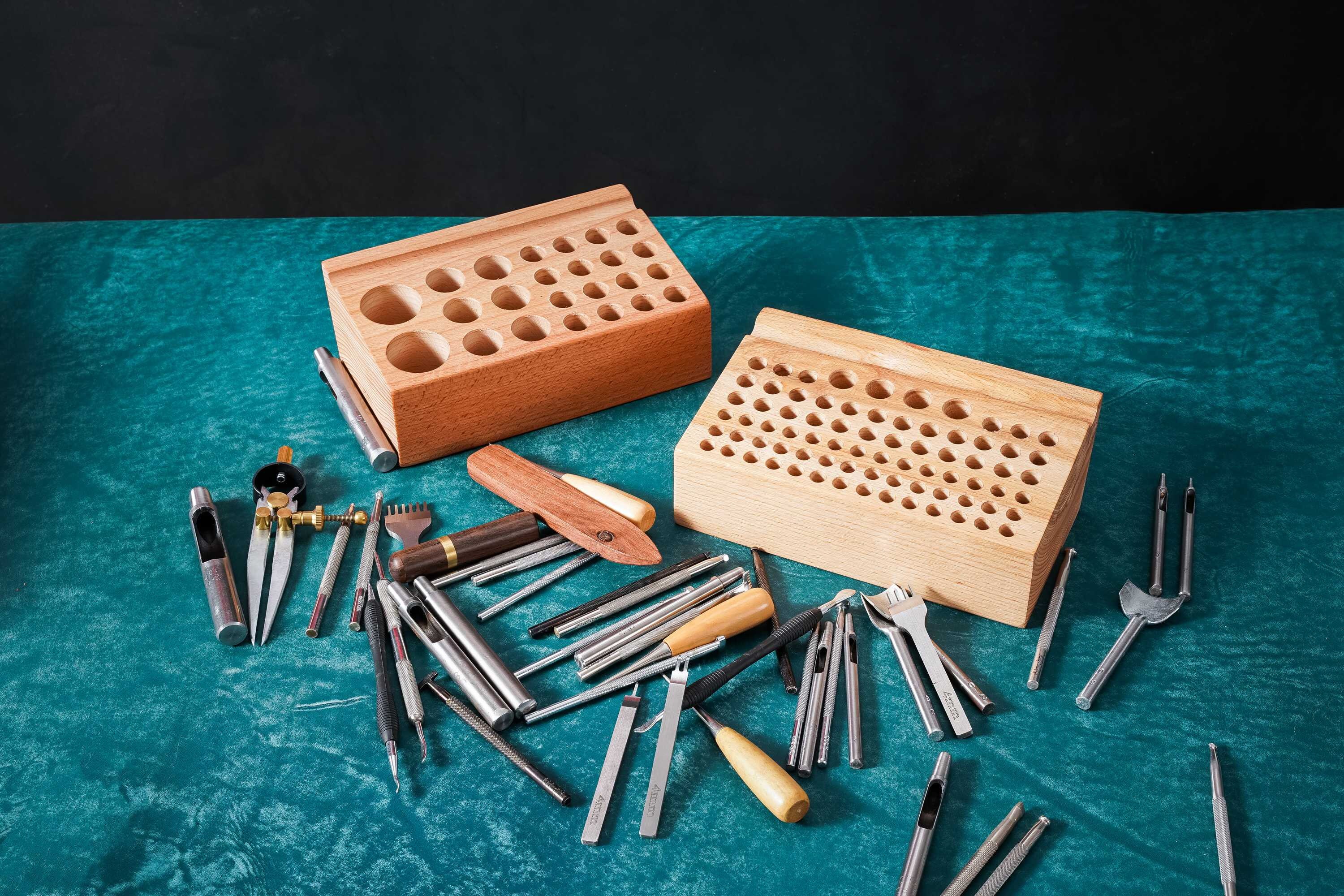 Quality Wood Tool Holder Organizer for Leathercraft , Leather Tool Hold Organizer ,leather Stamp