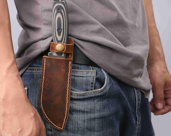 Handgefertigte Lederscheide mit Gürtelclip für ESEE 4/5/6 - Gratis Gravur