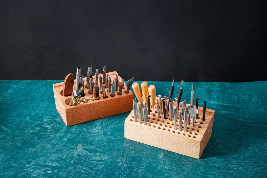 Quality Wood Tool Holder Organizer for Leathercraft , Leather Tool Hold Organizer ,leather Stamp
