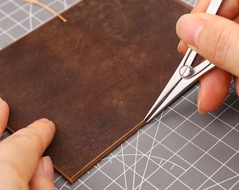 Mini Wing Divider Leather Compass – Stainless Steel Precision Scratch Compass, Adjustable Edge Creaser 0–20 mm GJMNBXQ