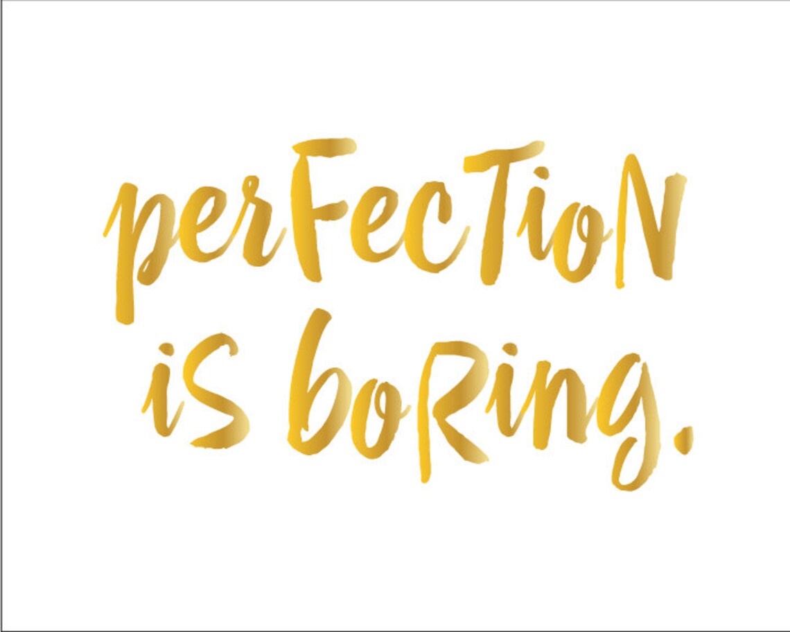 Minimalist Modern Wall Art PERFECTION is BORING Room Decor 8 X Etsy