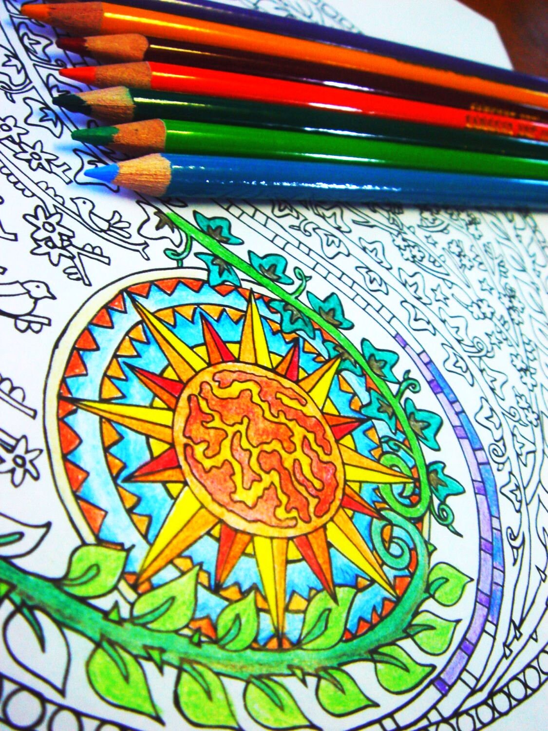 coloring for adults yin yang moon and sun printable adult etsy