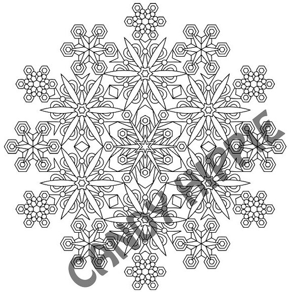 Coloriage Mandala De Noël Flocons De Neige Noël Coloriage Page Imprimable Adulte Pages à Colorier Neige Glace Hiver