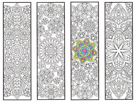 Coloring Bookmarks Advanced Flower Mandalas Page 2