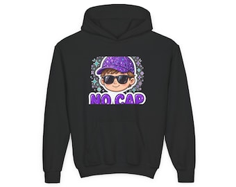 Bluza z kapturem dla młodzieży z naklejką „No Cap Sticker”