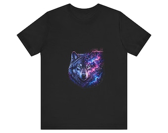 Wolf T Shirt, Unstoppable Neon Galaxy Graphic Tee, Funny Wolf Lover Gift